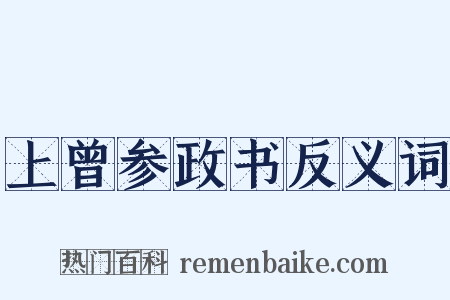 上曾参政书反义词是什么意思的图片